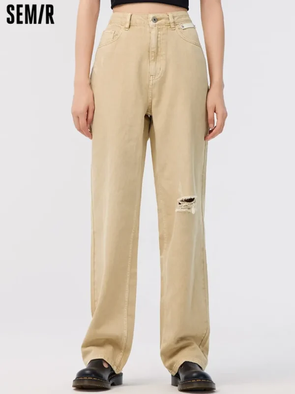 Women SEMIR Ladies Denim Long-staple Cotton Straight Pants