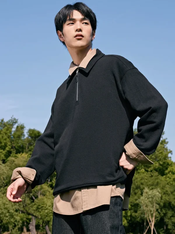 SEMIR Men Half Cardigan Sweater