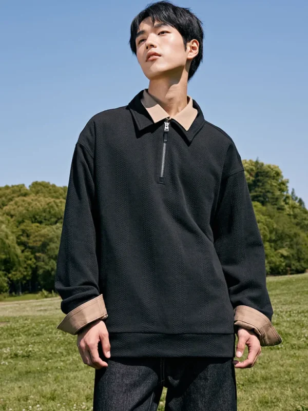 SEMIR Men Half Cardigan Sweater