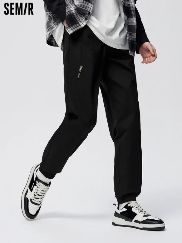 SEMIR Men's Brushed Stretch Twill Solid Colour Woven Jogging Pants