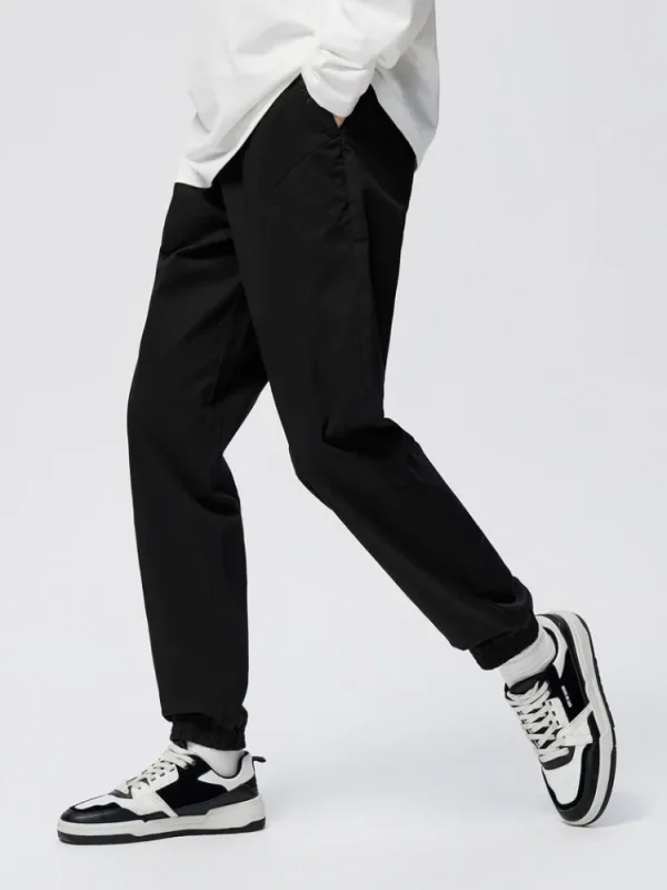 SEMIR Men's Brushed Stretch Twill Solid Colour Woven Jogging Pants
