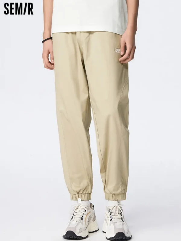 SEMIR Men's Cotton Comfortable Cool Antibacterial Woven Jogging Pants