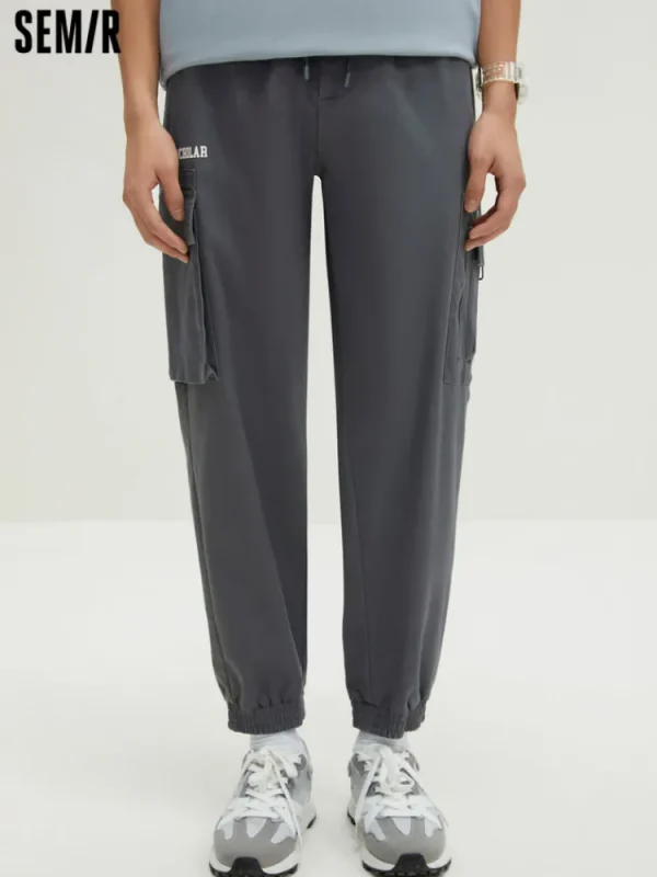 SEMIR Men's Cotton-Polyester Stretch Twill Loose Cargo Pants