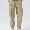 SEMIR Men's Cotton-Polyester Stretch Twill Loose Cargo Pants