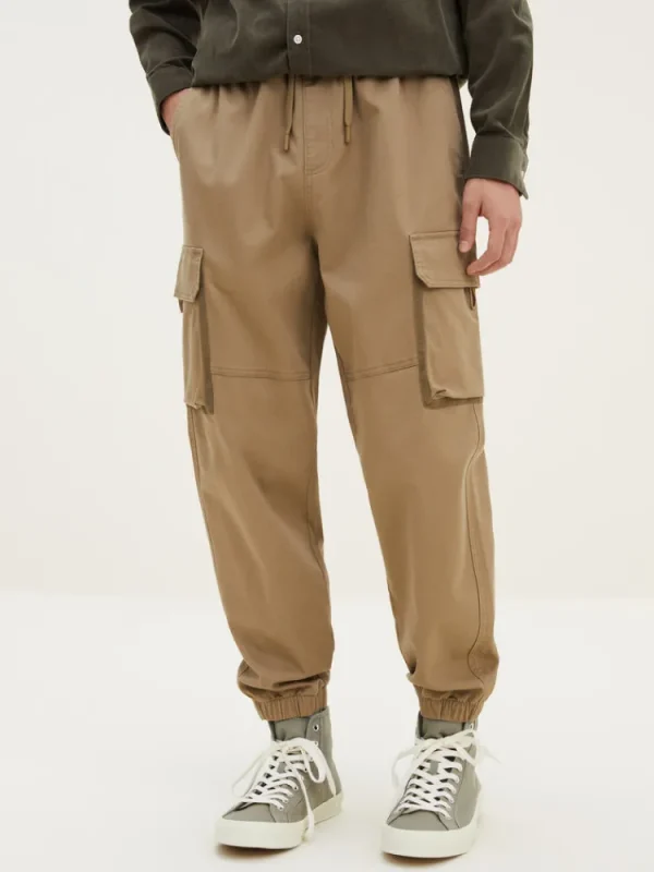 SEMIR Men's Cotton-Polyester Stretch Twill Loose Cargo Pants