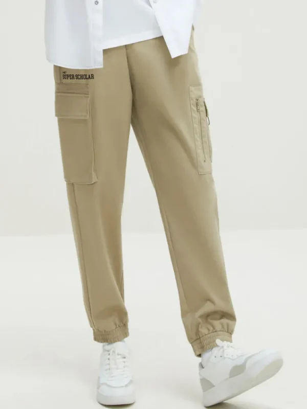 SEMIR Men's Cotton-Polyester Stretch Twill Loose Cargo Pants