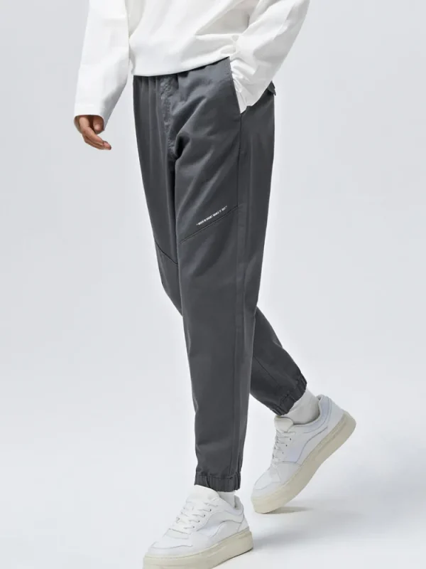 SEMIR Men's Cotton-Polyester Stretch Twill Monogram Fitted Woven Jogging Pants