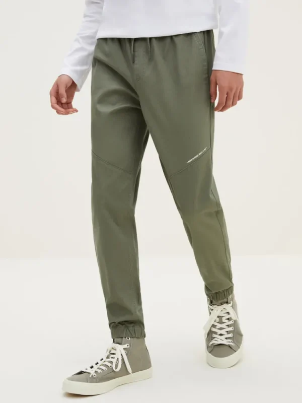 SEMIR Men's Cotton-Polyester Stretch Twill Monogram Fitted Woven Jogging Pants
