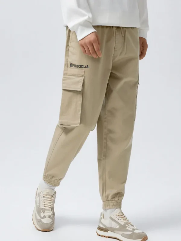 SEMIR Men's Cotton-Polyester Stretch Twill Loose Cargo Pants