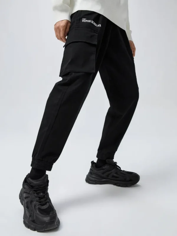 SEMIR Men's Cotton-Polyester Stretch Twill Loose Cargo Pants