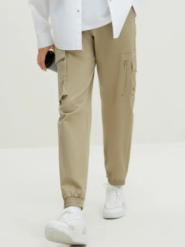 SEMIR Men's Cotton-Polyester Stretch Twill Loose Cargo Pants