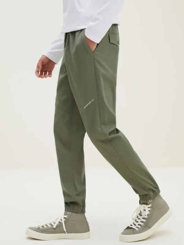 SEMIR Men's Cotton-Polyester Stretch Twill Monogram Fitted Woven Jogging Pants