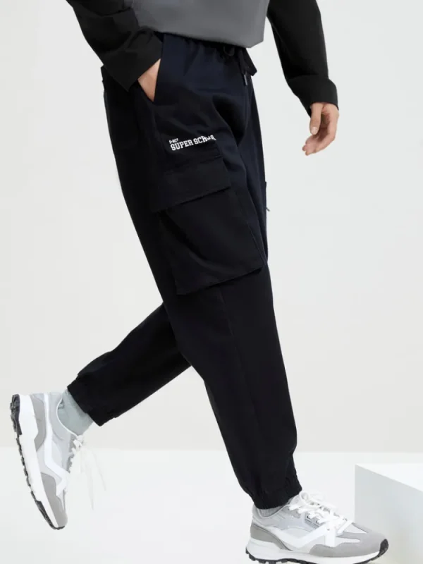 SEMIR Men's Cotton-Polyester Stretch Twill Loose Cargo Pants