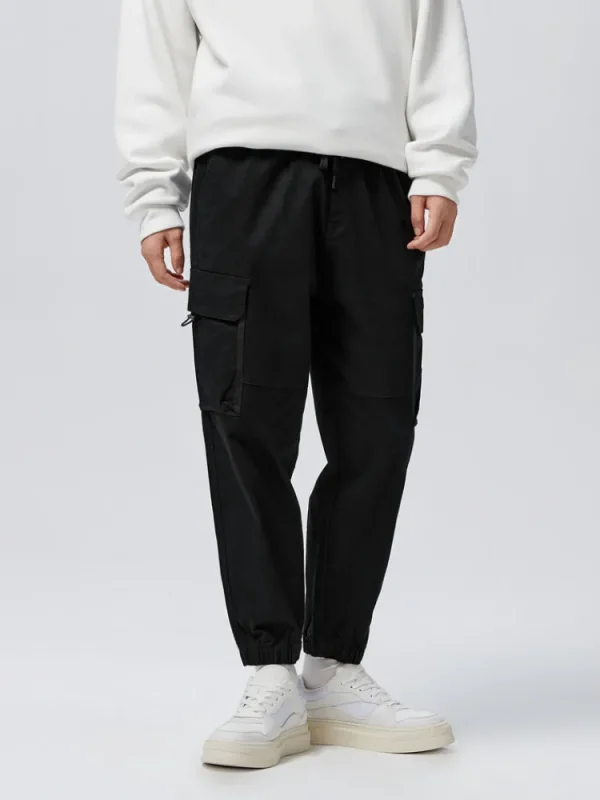 SEMIR Men's Cotton-Polyester Stretch Twill Loose Cargo Pants