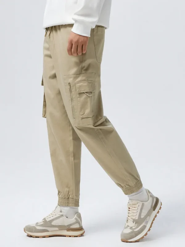 SEMIR Men's Cotton-Polyester Stretch Twill Loose Cargo Pants