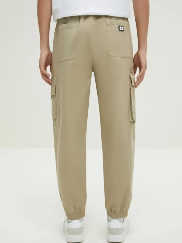 SEMIR Men's Cotton-Polyester Stretch Twill Loose Cargo Pants