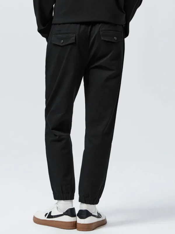 SEMIR Men's Cotton-Polyester Stretch Twill Monogram Fitted Woven Jogging Pants