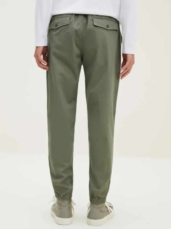 SEMIR Men's Cotton-Polyester Stretch Twill Monogram Fitted Woven Jogging Pants