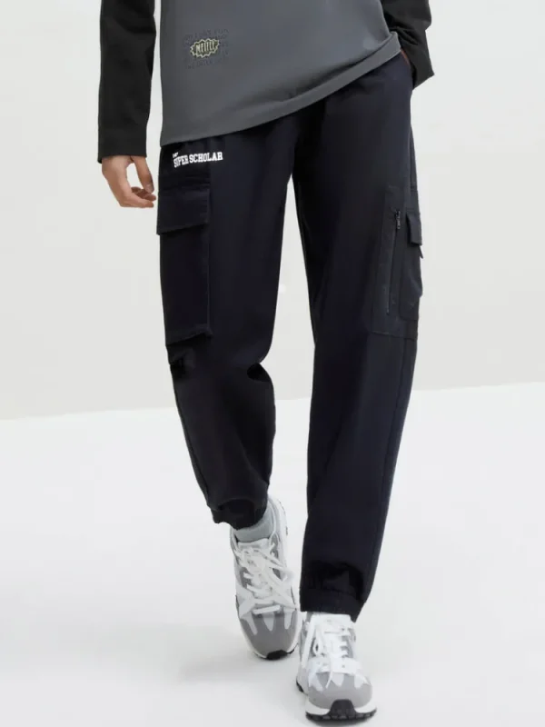 SEMIR Men's Cotton-Polyester Stretch Twill Loose Cargo Pants