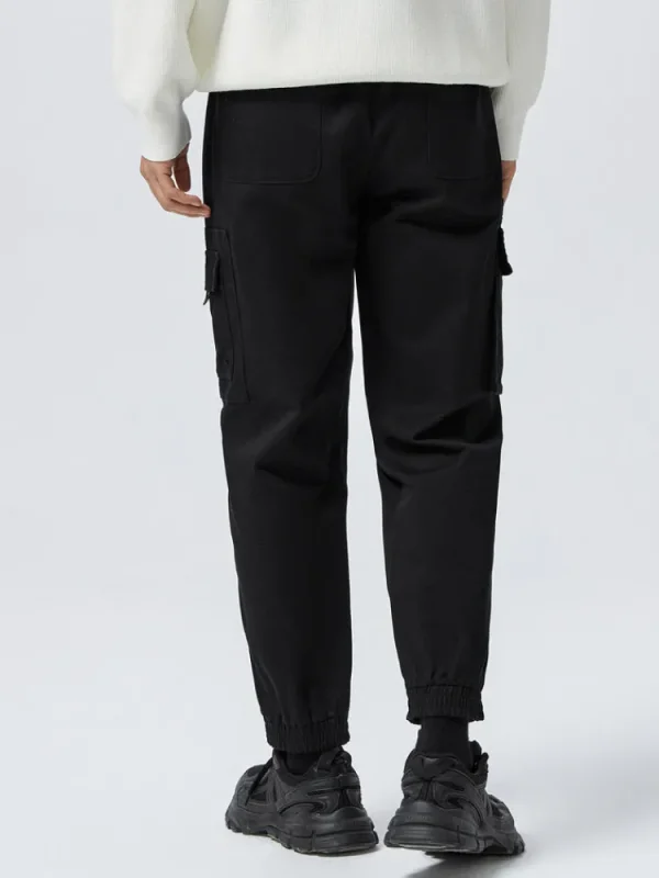 SEMIR Men's Cotton-Polyester Stretch Twill Loose Cargo Pants