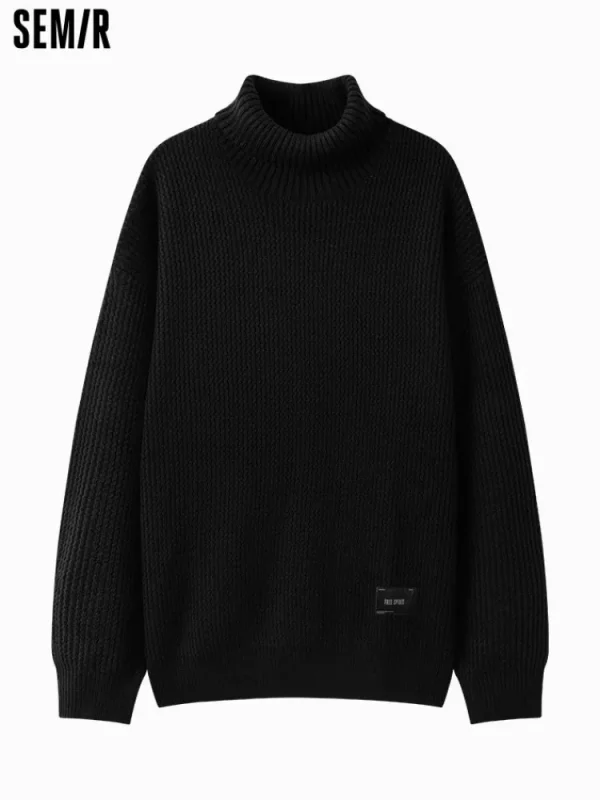SEMIR Men's cream turtleneck sweater