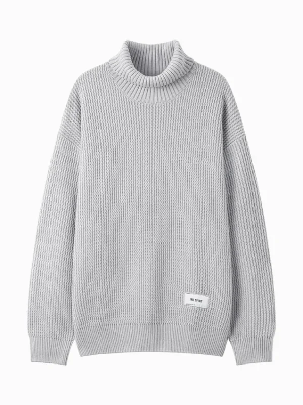 SEMIR Men's cream turtleneck sweater