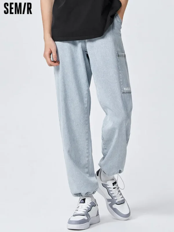 SEMIR Men's Denim Comfort Cool Straight Pants