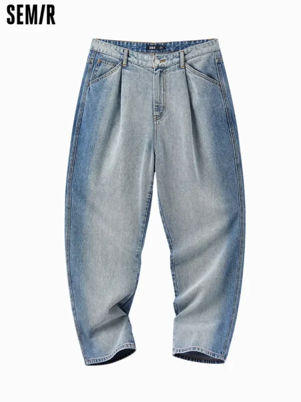 SEMIR Men's Denim Comfort Cool Straight Pants