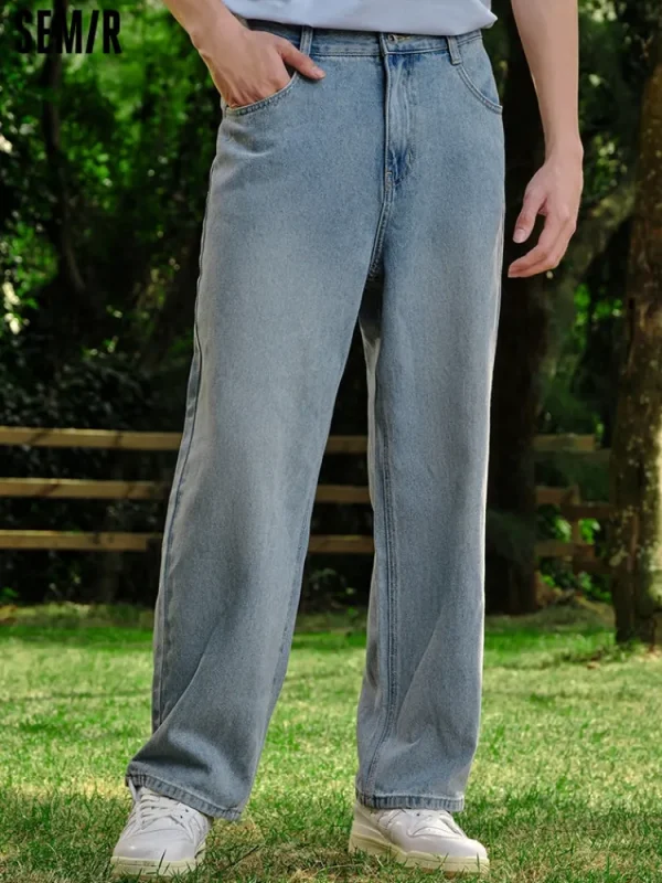 SEMIR Men's Denim Eco Lyocell Straight Pants