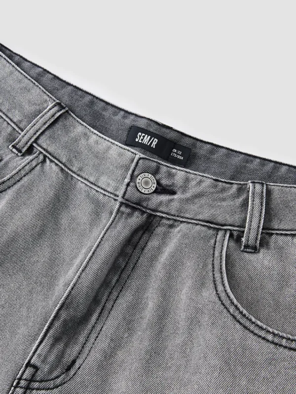 SEMIR Men's Denim Stretch Cool Straight Pants