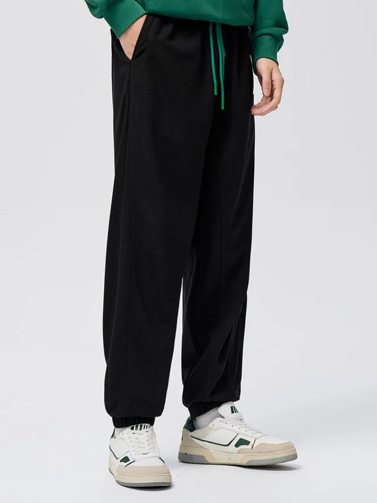 mens_draping_waffle_contr_1.webp SEMIR Men's Draping Waffle Contrast Ribbon Loose Knitted Jogging Pants