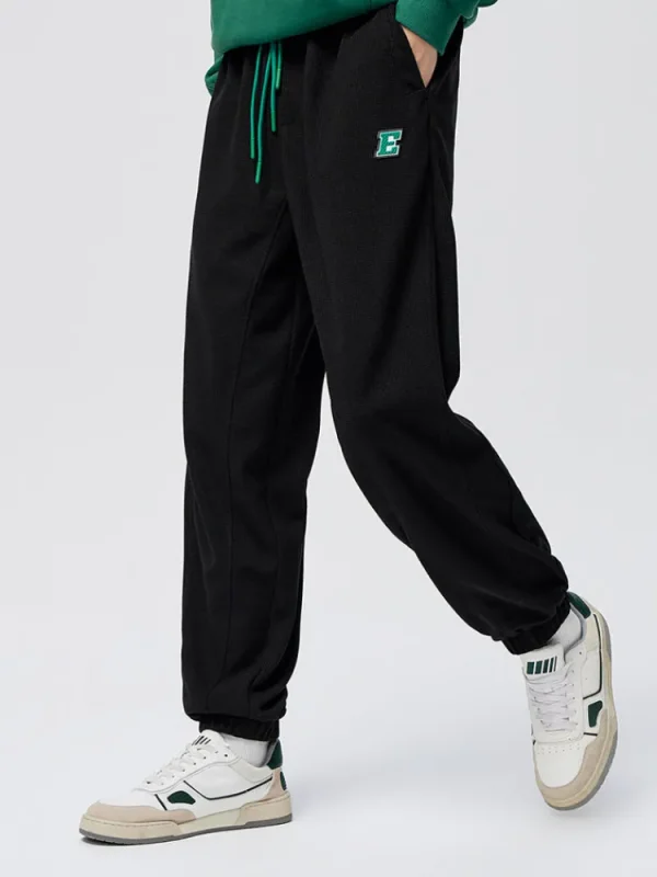 SEMIR Men's Draping Waffle Contrast Ribbon Loose Knitted Jogging Pants