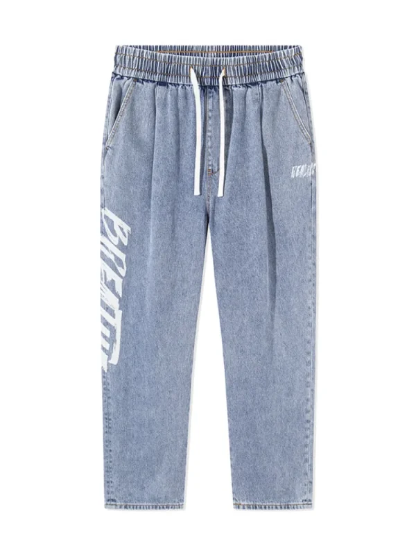SEMIR Men's Eco-Friendly Lyocell Denim Monogram Loose Straight Pants