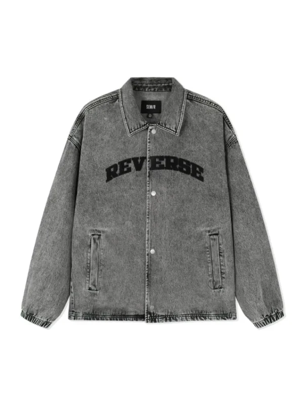 SEMIR Men's Eco-Friendly Lyocell Denim Contrast Monogram Loose Denim Jacket