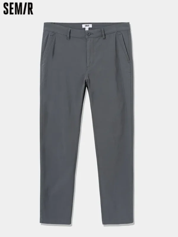 SEMIR Men's Faille Solid Colour Fitted Boot Cut Basic Pants