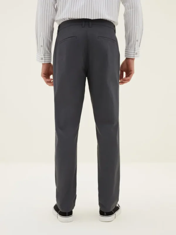 SEMIR Men's Faille Solid Colour Fitted Boot Cut Basic Pants