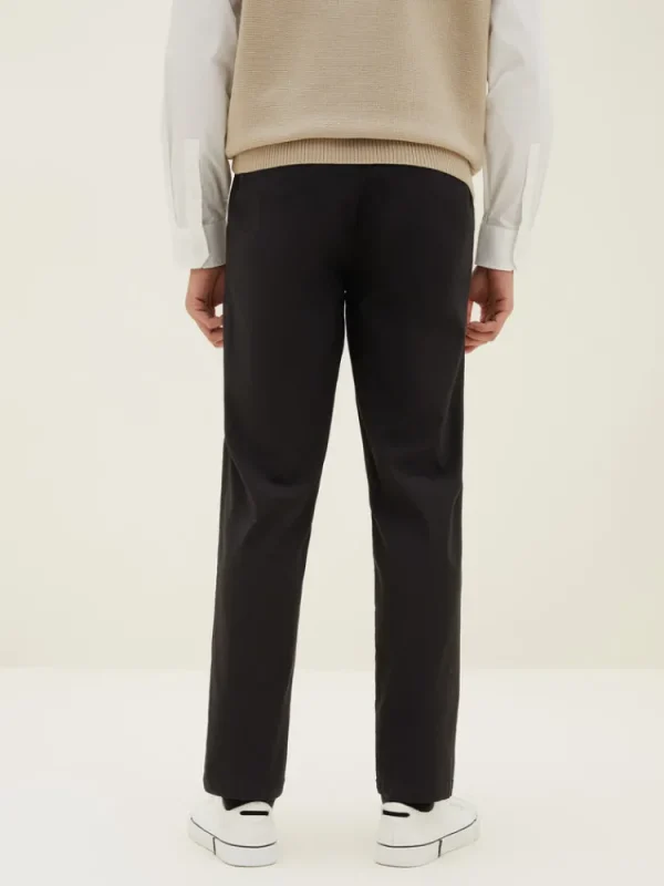 SEMIR Men's Faille Solid Colour Fitted Boot Cut Basic Pants