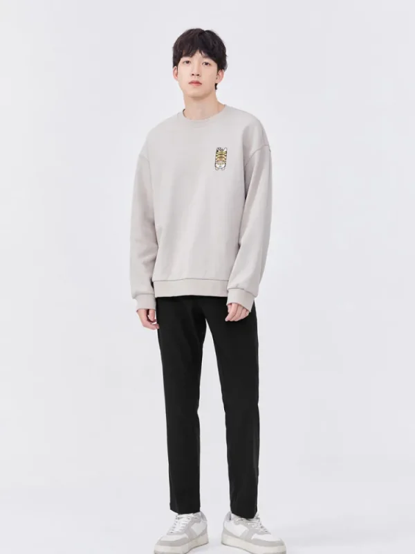 SEMIR Men's Faille Solid Colour Fitted Boot Cut Basic Pants