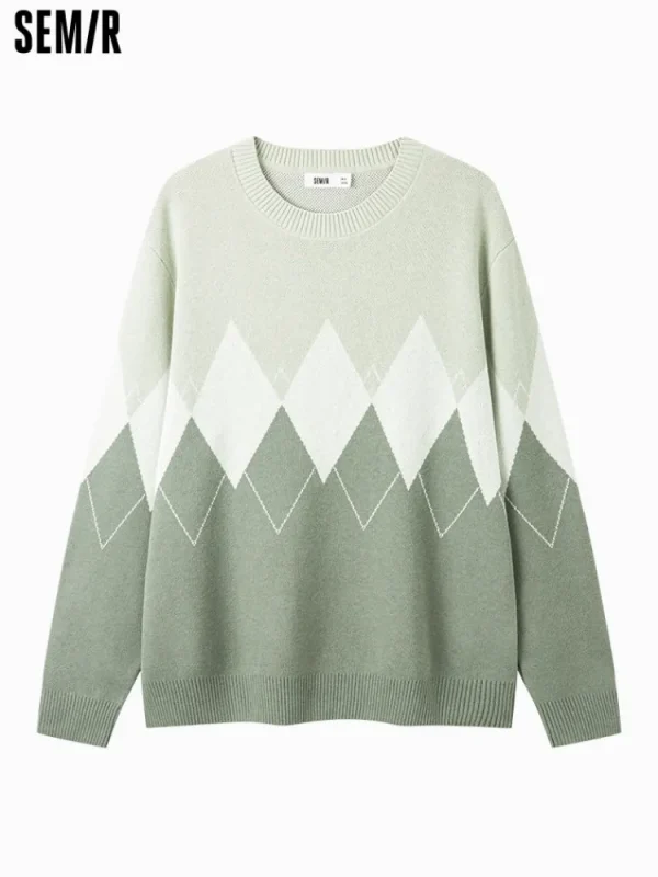 SEMIR Men's green crew neck sweater