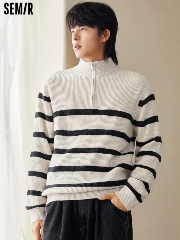 SEMIR Men's half-cardigan sweater