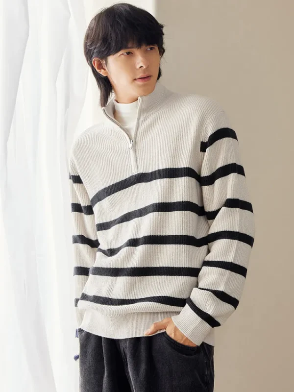 SEMIR Men's half-cardigan sweater