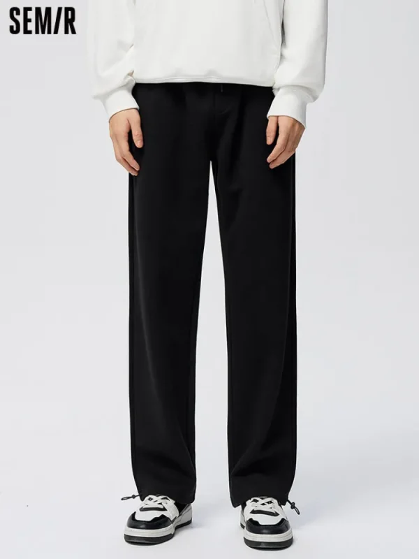 SEMIR Men's Huamian Cotton Drawstring Loose Knitted Jogging Pants