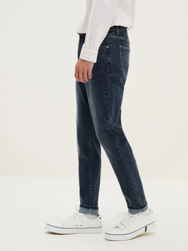 SEMIR Men's Intelligent Temperature Adjustment Denim Boot Cut Pants