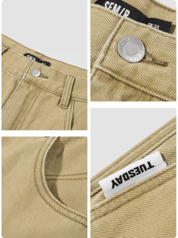 SEMIR Men's Solid Colour Loose Straight Pants