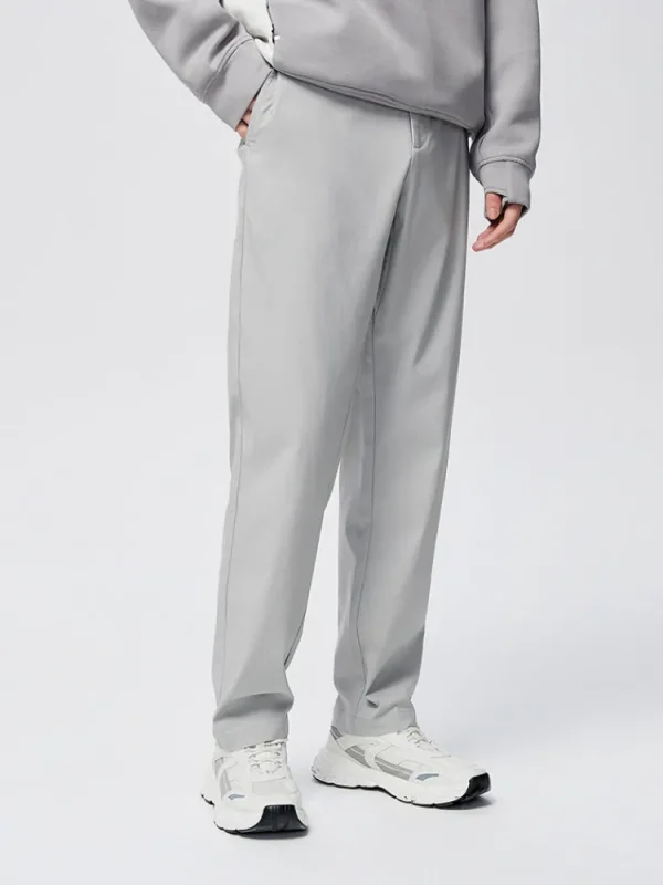 SEMIR Men's Textured Faille Solid Colour Slim Boot Cut Pants
