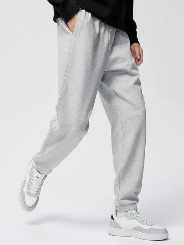SEMIR Men's Twill Jacquard Interlock Fabric Solid Colour Fitted Knitted Jogging Pants