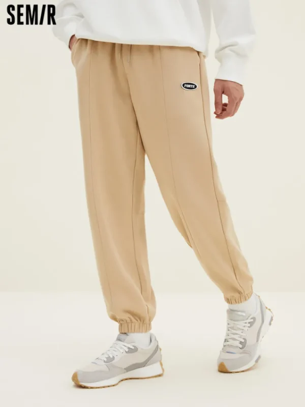 SEMIR Men's UT Interlock 3D Badge Loose Knitted Jogging Pants
