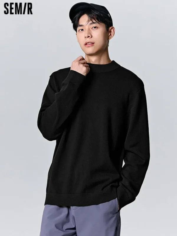 SEMIR Men's white turtleneck sweater