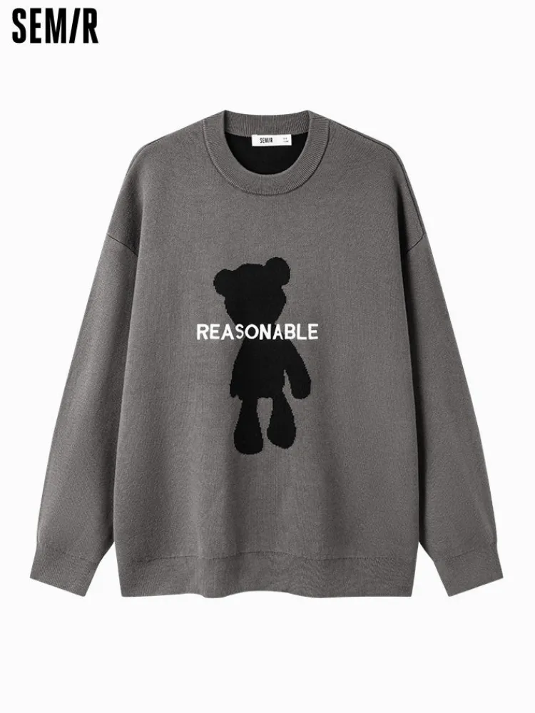 unisex_gray_crew_neck_swe_0.webp Women SEMIR Unisex gray crew neck sweater