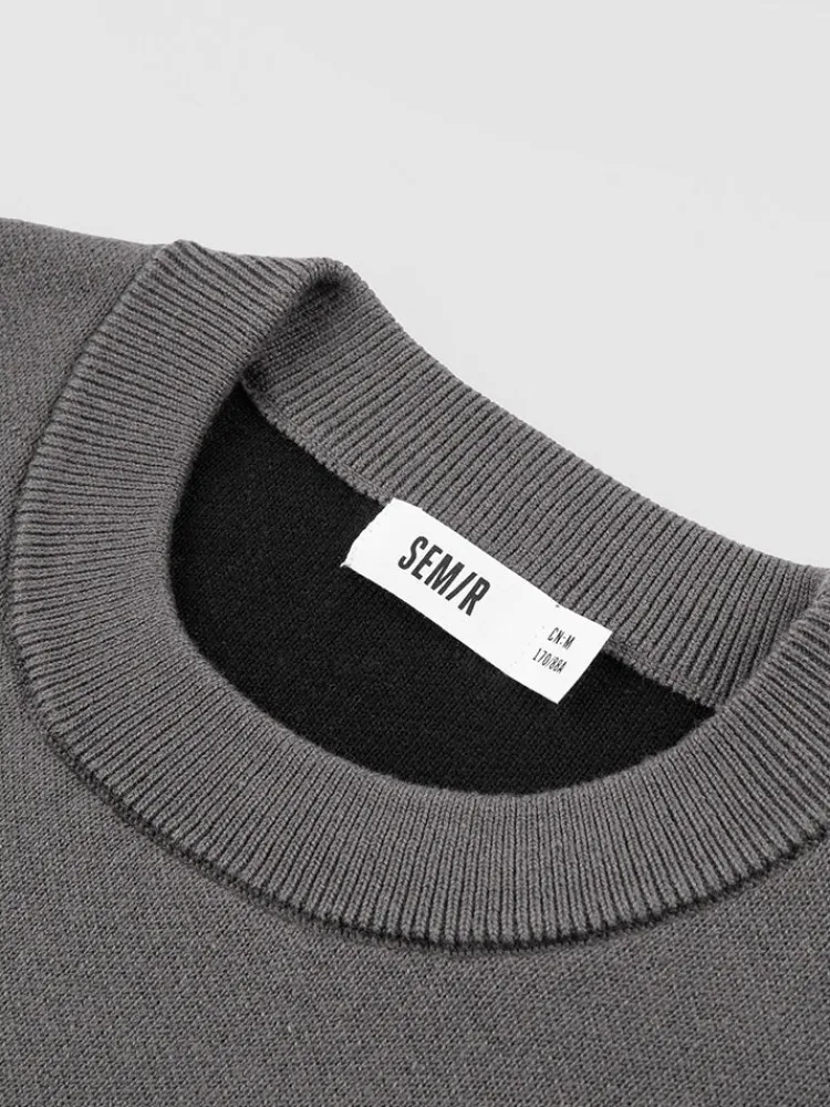 unisex_gray_crew_neck_swe_2.webp Women SEMIR Unisex gray crew neck sweater